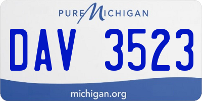 MI license plate DAV3523