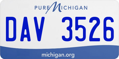 MI license plate DAV3526