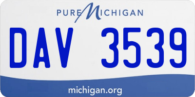 MI license plate DAV3539