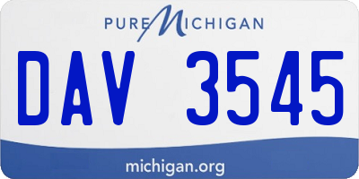MI license plate DAV3545