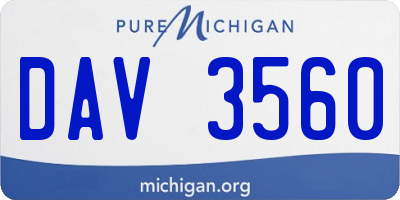 MI license plate DAV3560