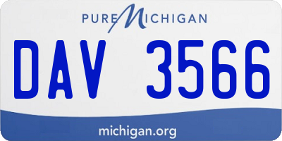 MI license plate DAV3566