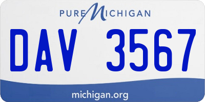 MI license plate DAV3567