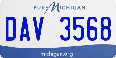 MI license plate DAV3568
