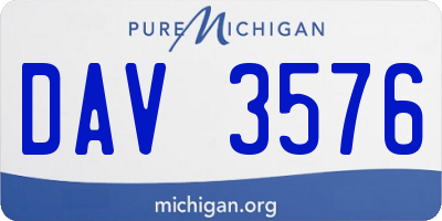 MI license plate DAV3576