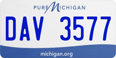 MI license plate DAV3577