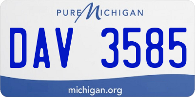MI license plate DAV3585