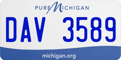 MI license plate DAV3589