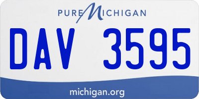 MI license plate DAV3595