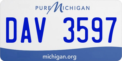 MI license plate DAV3597
