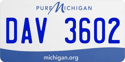 MI license plate DAV3602