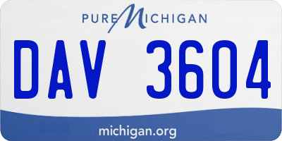 MI license plate DAV3604