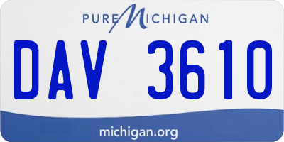 MI license plate DAV3610