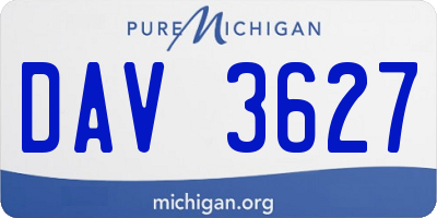 MI license plate DAV3627