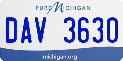 MI license plate DAV3630