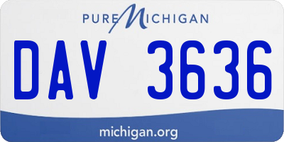 MI license plate DAV3636