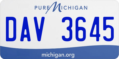 MI license plate DAV3645