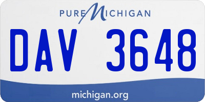 MI license plate DAV3648