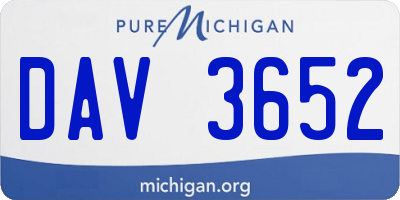 MI license plate DAV3652