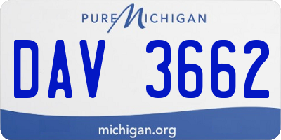 MI license plate DAV3662