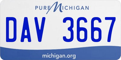 MI license plate DAV3667