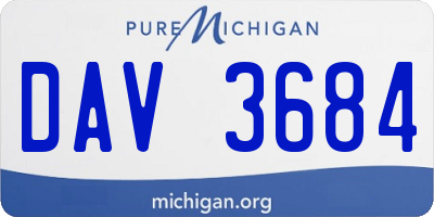 MI license plate DAV3684