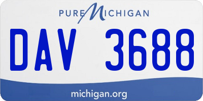 MI license plate DAV3688