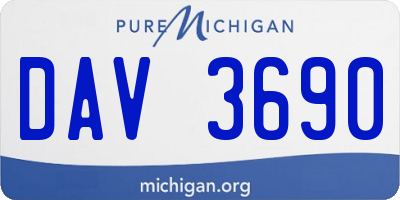 MI license plate DAV3690