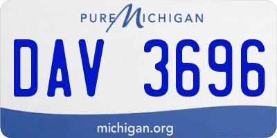 MI license plate DAV3696