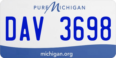 MI license plate DAV3698