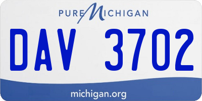 MI license plate DAV3702