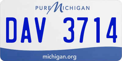 MI license plate DAV3714