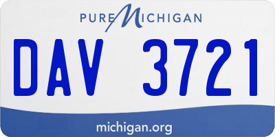 MI license plate DAV3721