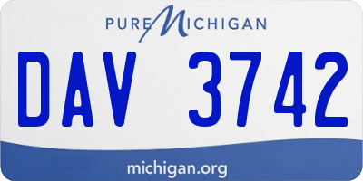 MI license plate DAV3742