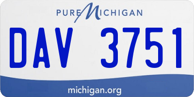 MI license plate DAV3751