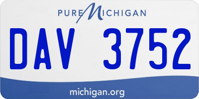 MI license plate DAV3752