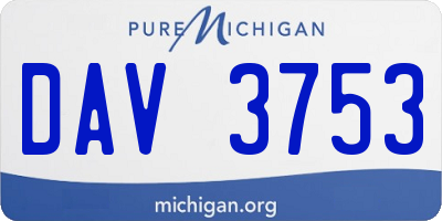MI license plate DAV3753