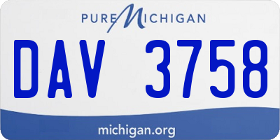 MI license plate DAV3758