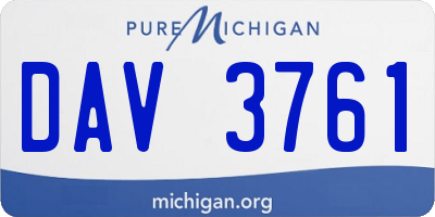 MI license plate DAV3761