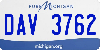 MI license plate DAV3762