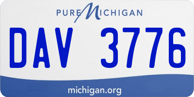 MI license plate DAV3776