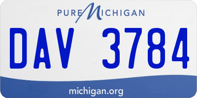 MI license plate DAV3784