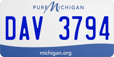 MI license plate DAV3794