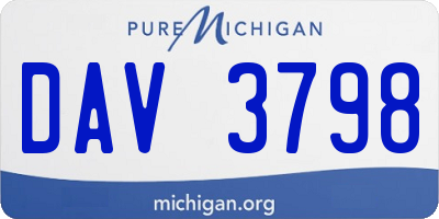MI license plate DAV3798