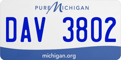 MI license plate DAV3802