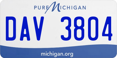 MI license plate DAV3804