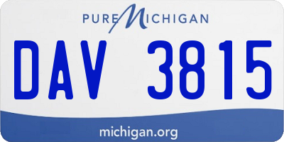 MI license plate DAV3815