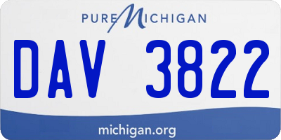 MI license plate DAV3822