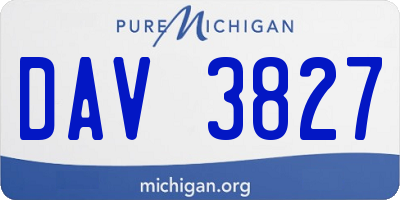 MI license plate DAV3827