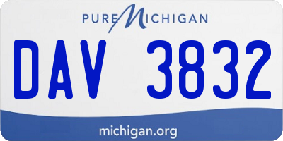 MI license plate DAV3832